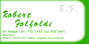 robert folfoldi business card